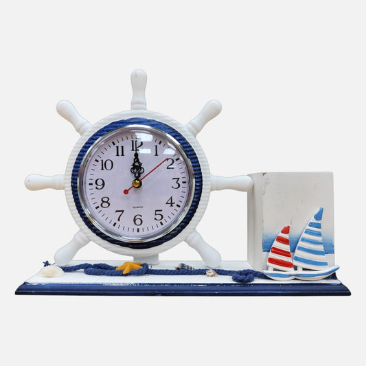 Reloj "Timón del Capitán" con Porta Lápiz Náutico
